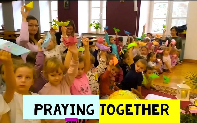 Preschoolers celebrating the Feast of St. Philippine in Tarnow, Poland in 2022