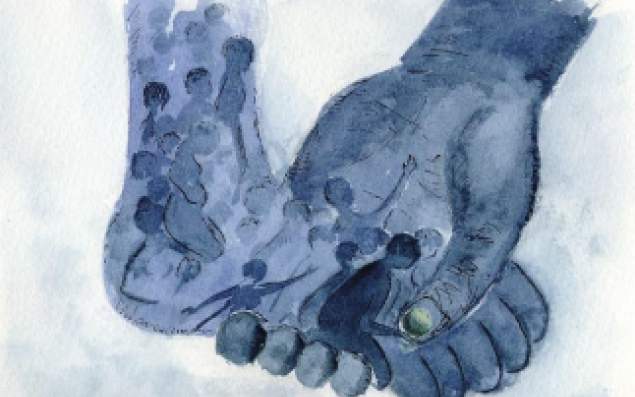 Watercolor - Washing Feet by Sophie Maille RSCJ