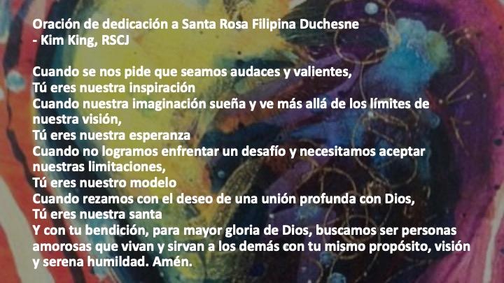 prayer for Philippine Duchesne in Spanish