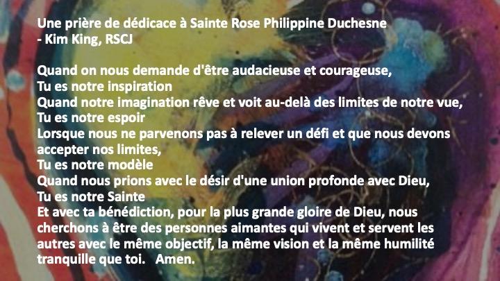prayer for Philippine Duchesne in French