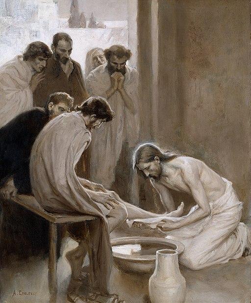 Albert Edelfelt: Jesus Washing the Feet of his Disciples (1898)