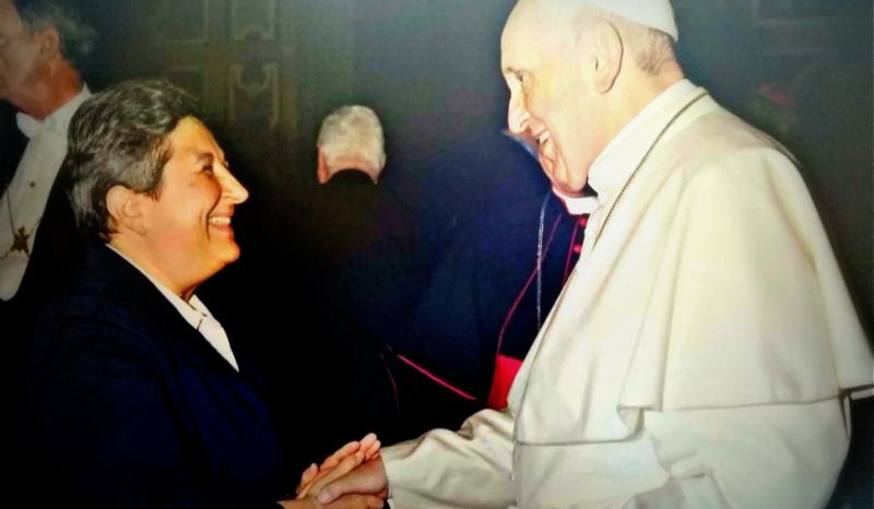 Marga Bofarull and Pope Francis