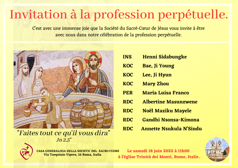 Invitation to the Perpetual Profession 18 June 2022 FR