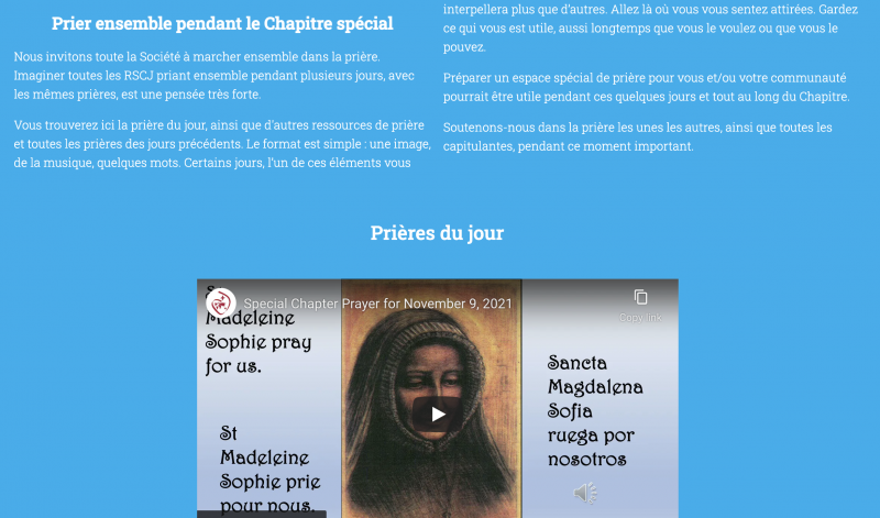Prayer resources section in French