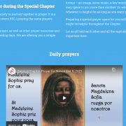 Prayer resources section in English