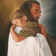 Jesus hugging a child