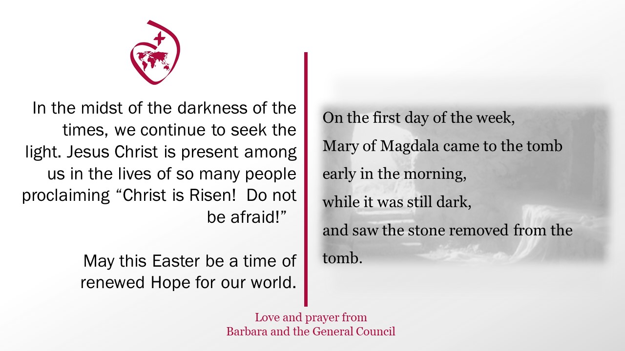 Easter greeting from Barbara and the General Council