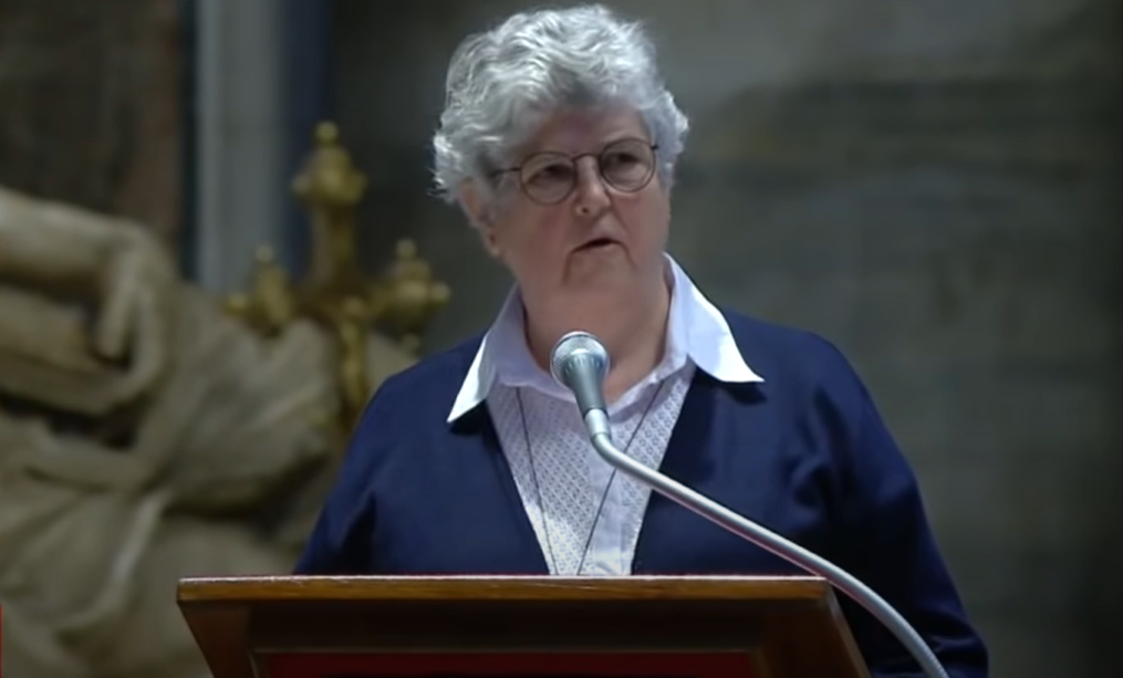 Barbara Dawson reads at Easter Mass at the Vatican