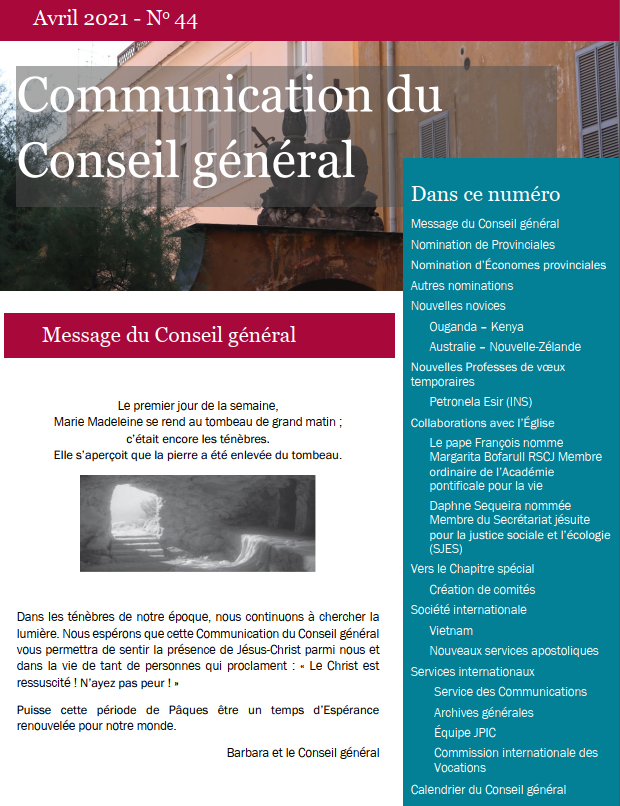 Communication du Conseil Général No. 44 - avril 2021