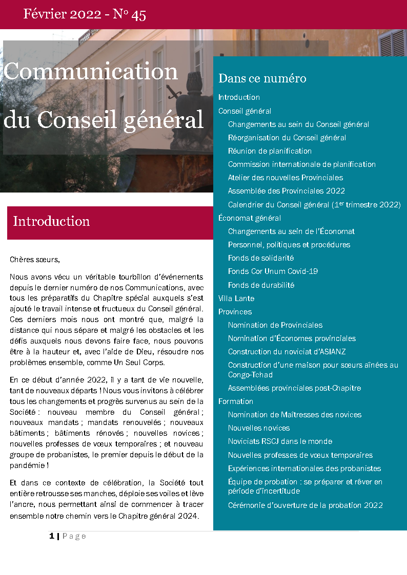 Communication from the General Council February 2022 FR