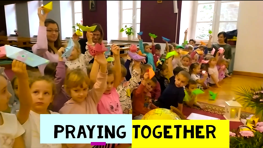 Preschoolers celebrating the Feast of St. Philippine in Tarnow, Poland in 2022
