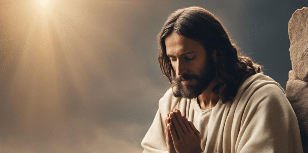 Generated image of Jesus praying